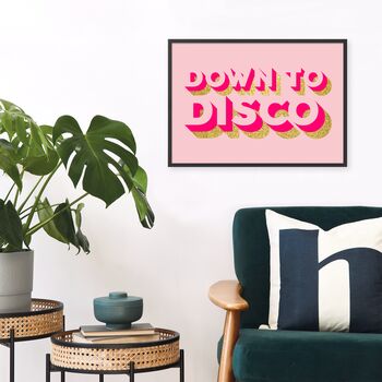 Down To Disco Neon And Glitter Typography Wall Art, 4 of 5