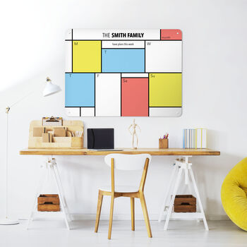 Mondrian Design | Personalised Dry Erase Weekly Planner, 4 of 10