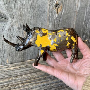 Recycled Metal Rhino Ornament Art072, 4 of 4