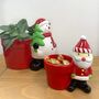 Christmas Santa And Snowman Planter Set, thumbnail 1 of 3