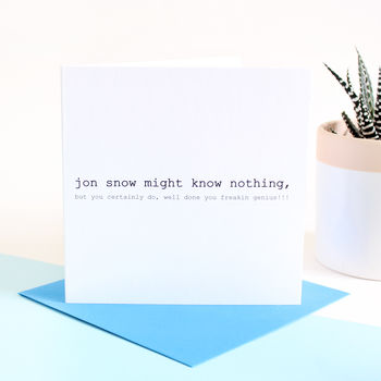 Jon Snow May Know Nothing…Exam Card, 2 of 4