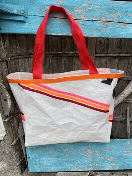 Blooper Large Upcycled Sailcloth Beach Bag, 3 of 5