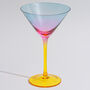 G Decor Set Of Four Martini Glasses With A Rainbow Hue, thumbnail 2 of 3