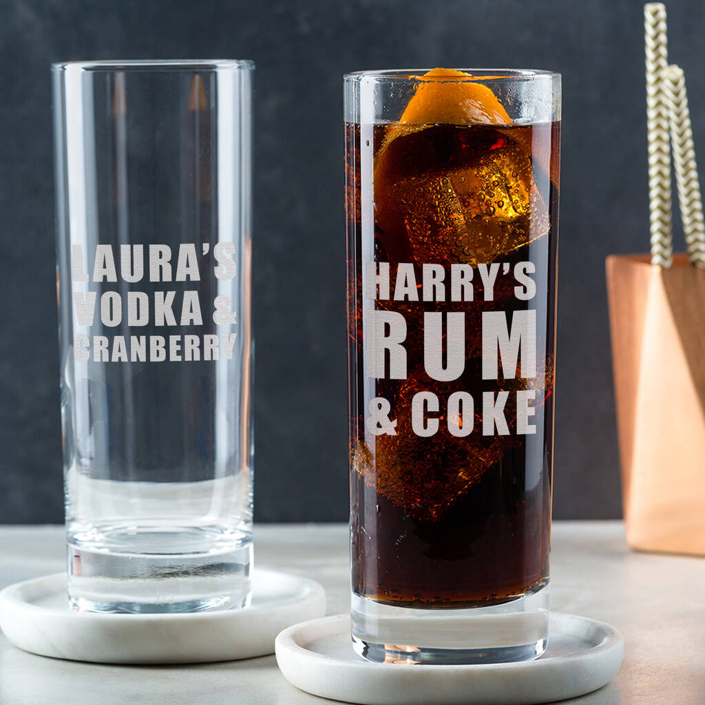 Personalised Engraved Highball Glass Alcohol Gift For Friend, 1 of 5