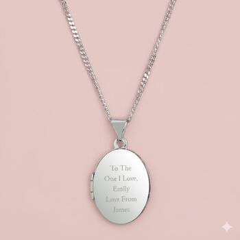 Personalised Sterling Silver Oval Locket Necklace, 3 of 10