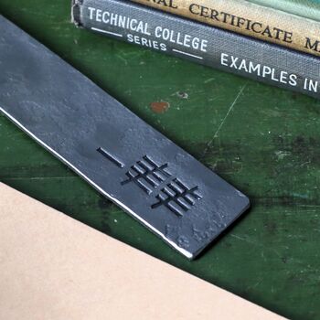 11th Anniversary Raw Metal Bookmark Steel Gift, 2 of 10