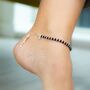 Pure Silver Black Bead Nazaria Anklet, thumbnail 1 of 5