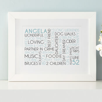 Personalised Any Age Birthday Landscape Word Art, 3 of 8