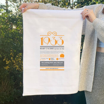 Personalised 90th Birthday Gift Microfibre Tea Towel, 6 of 9