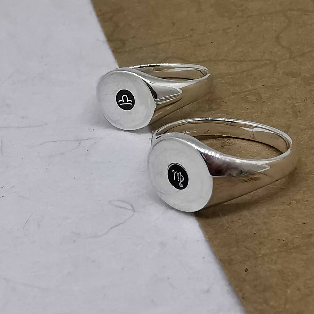 zodiac star sign silver ring by scarlett off the map jewellery