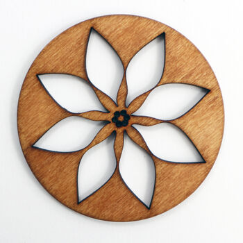 Wooden Coasters With Flower Design, 2 of 3