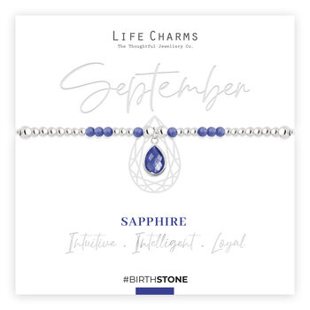 September Sapphire Birthstone Charm Bracelet Gift, 3 of 4
