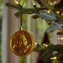 Personalised Gold Coin Glass Christmas Tree Decoration With Gift Box, thumbnail 3 of 3