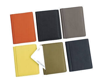 Leather Personalised Gift Bus Pass Credit Card Holder Wallet Rfid Protected, 2 of 5