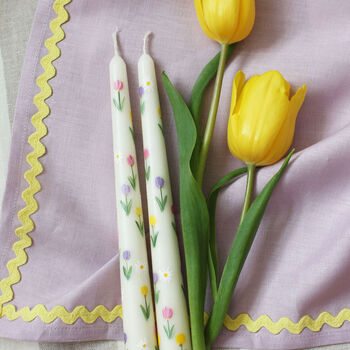 Hand Painted Pastel Tulip Candles, 2 of 2