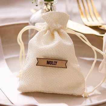 Personalised Ivory / Cream Wedding Favour Bag, 2 of 2