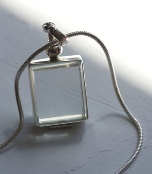 Rectangular Silver Locket Necklace Jewellery Keepsake, 2 of 12