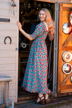 Tilly Block Print Dress Sunflower, 2 of 3