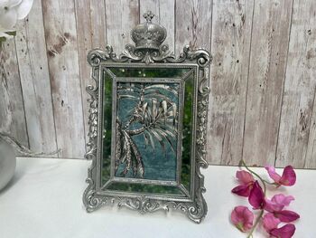 Silver Crown Photo Frame 4x6 Inch Elegant Silver Frame Gift, 3 of 8