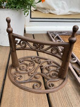 Cast Iron Boot Jack Welly Scraper Outdoor Shoe Cleaner, 5 of 8