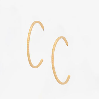 Shikaku 18 K Gold Plated Thin Large Hoop Earrings, 3 of 6