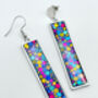Long Disco Earrings Handmade With Colourful Sparkles, thumbnail 8 of 10