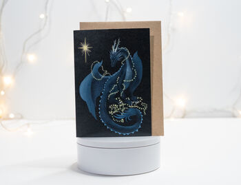 Dragon With Fairy Lights Christmas Card, 3 of 4