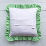 Frilled Striped Cotton Bow Cushion, thumbnail 6 of 10