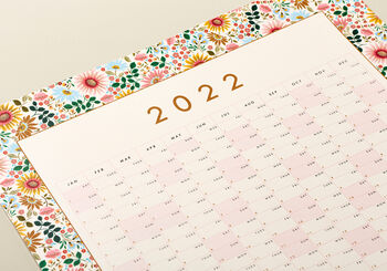 2022 Wall Planner, Calendar Bright Flowers, 2 of 6