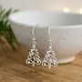 Sterling Silver Christmas Tree Earrings, thumbnail 4 of 8