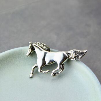 Sterling Silver Horse Brooch, 3 of 10