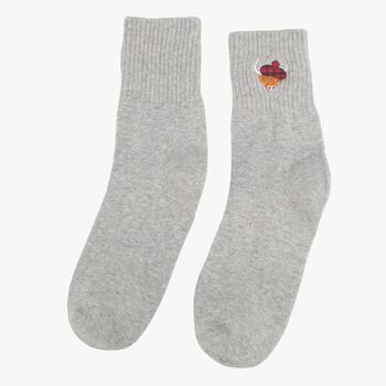 Women's Highland Cow Tartan Embroidered Cotton Ankle Socks Four Pack, 3 of 5