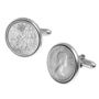 Hallmarked Sterling Silver Lucky Sixpence Cufflinks, thumbnail 5 of 7