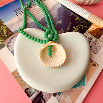 Green Beaded Shell Necklace, 3 of 7