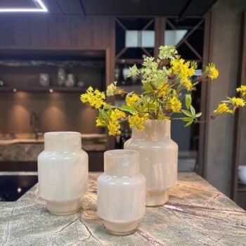 Glass Vase Rokko Beige Colour By Dut Z, 3 of 6