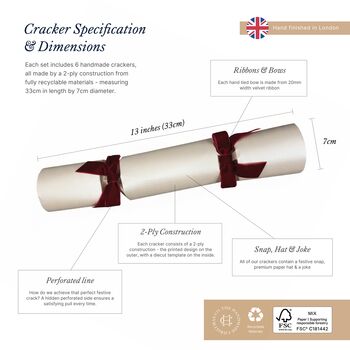 Six Handmade Christmas Crackers 'Serene Woodland' Design, 3 of 5