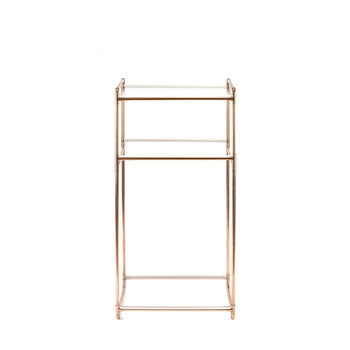Handmade Console Table In Copper And Acrylic Shelves, 5 of 5