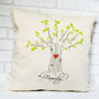 Personalised Family Tree Cushion With Heart Cover, thumbnail 1 of 3