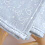 Personalised Grey Heart Baby Blanket, thumbnail 5 of 7