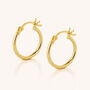 Classic Hoop Earrings 18ct Gold Plated Sterling Silver, thumbnail 5 of 6