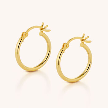 Classic Hoop Earrings 18ct Gold Plated Sterling Silver, 5 of 6