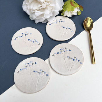 Blue Hearts Wild Flower Coaster, 3 of 6