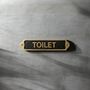 Traditional Brass Toilet Door Plaque With Black Finish, thumbnail 2 of 7