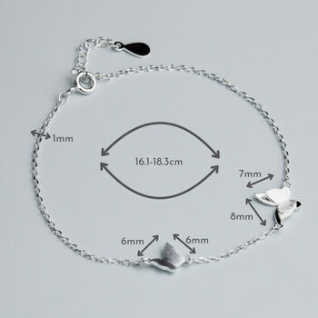 Sterling Silver Butterfly Charm Bracelet, 2 of 5