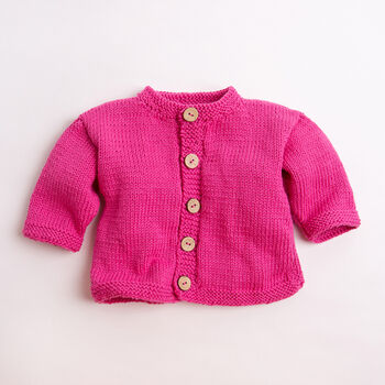 Baby Cotton Cardigan Easy Knitting Kit, 2 of 9