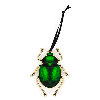 Green Beetle Wooden Hanging Decoration, 3 of 5