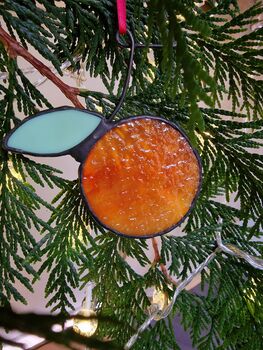 Glass Clementine Christmas Ornaments Keepsake, 3 of 7