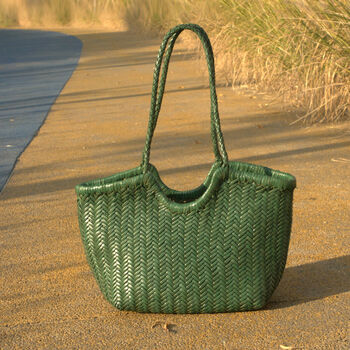 Hand Woven Genuine Leather Shopping Bag, 2 of 12