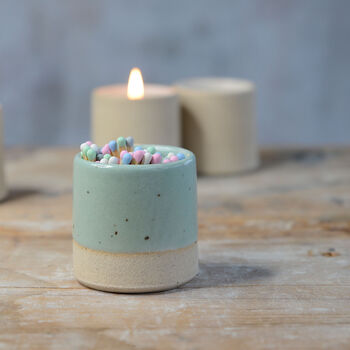 Match Striker Pot With Matches In Mint Green, 3 of 7
