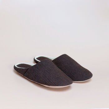Japanese Cotton Machine Washable Slippers Brown, 2 of 7